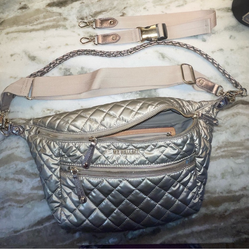 MZ Wallace Rose Quartz’s Crosby Quilted Crossbody Bag